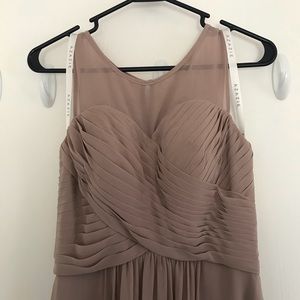 Taupe colored bridesmaid dress